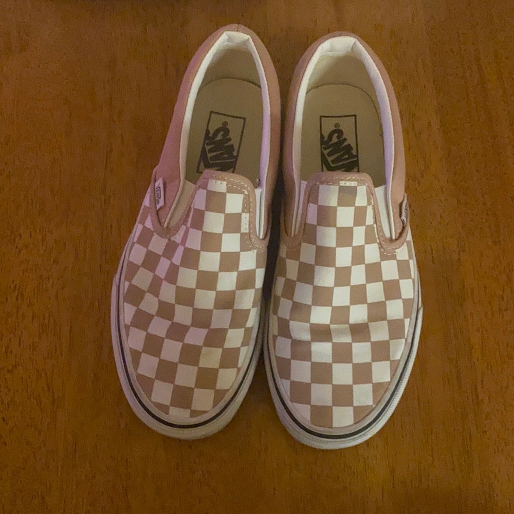 Pink and white checkered van ONLY WORN TWICE